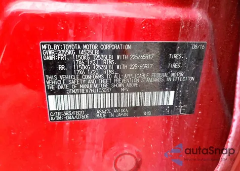 2017 Toyota Rav4 Le z USA, uszkodzony, nr VIN JTMZFREV7HJ103047